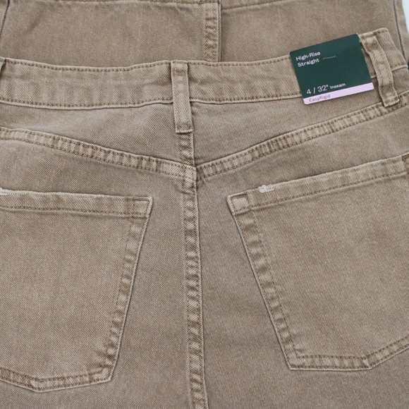 Women’s High Rise Distressed Straight Leg Jeans - Light Brown Size 00 & 4 - Picture 9 of 12